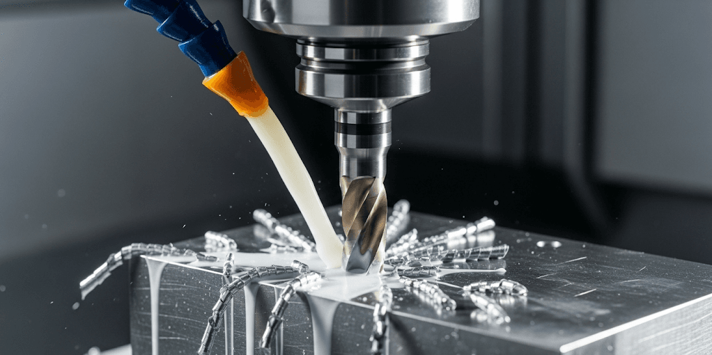 Una fresa de carburo está cortando una pieza de acero inoxidable 316 e1752568302749