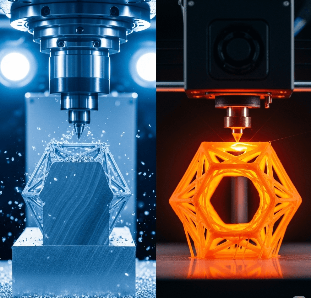 CNC machining VS 3D printing e1752574709316