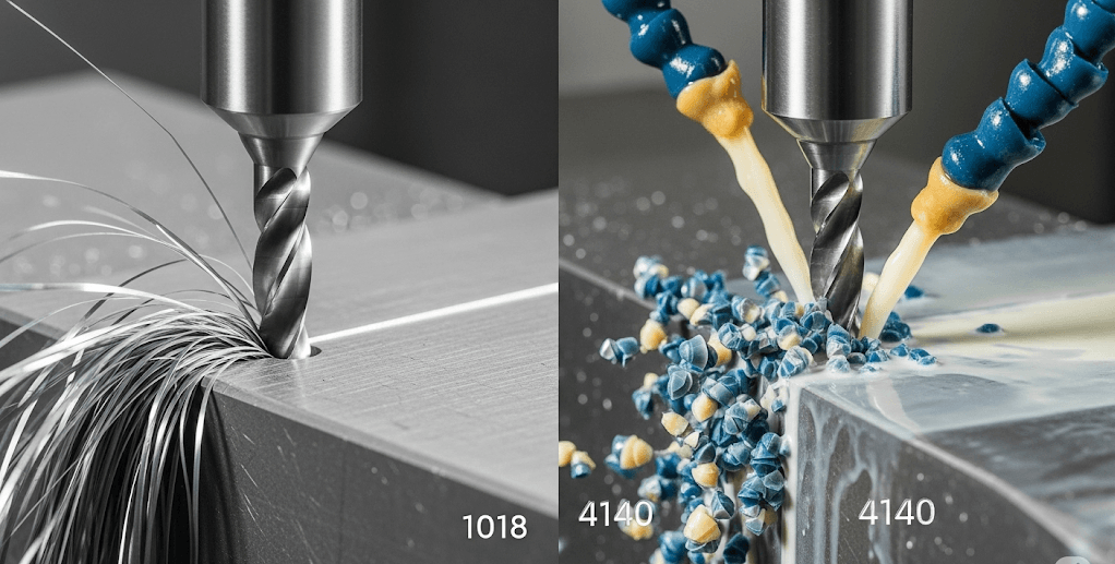 Vergleich der CNC-Bearbeitung von Stahl 1018 und 4140 e1752551304810
