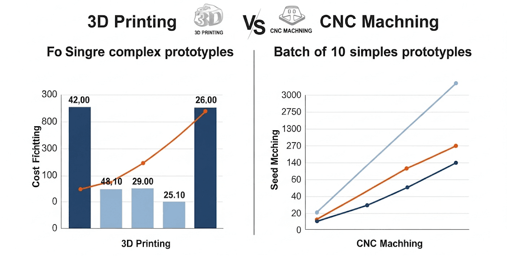 Precio de piezas de mecanizado CNC vs impresión 3D e1752575191706