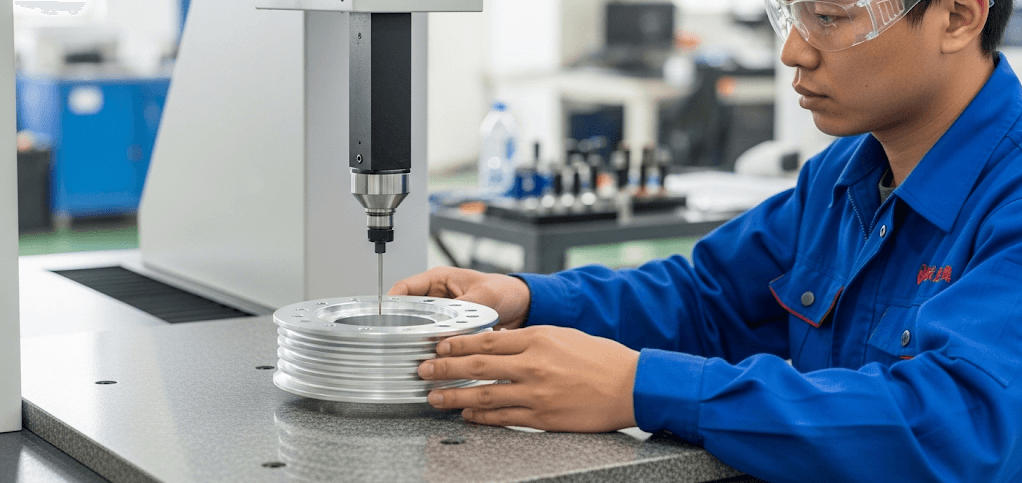 Robot synchronous pulley parts CNC machining inspection e1754475237345
