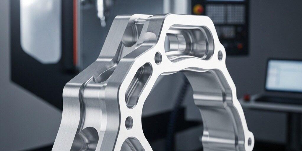 Aluminum CNC Machining Surface Discoloration: Deep Dive and Solutions 1 A close up high resolution studio shot of a perfectly machined sleek aluminum CNC part with a pristine uniform surface finish glowing under so 1 e1758787764804