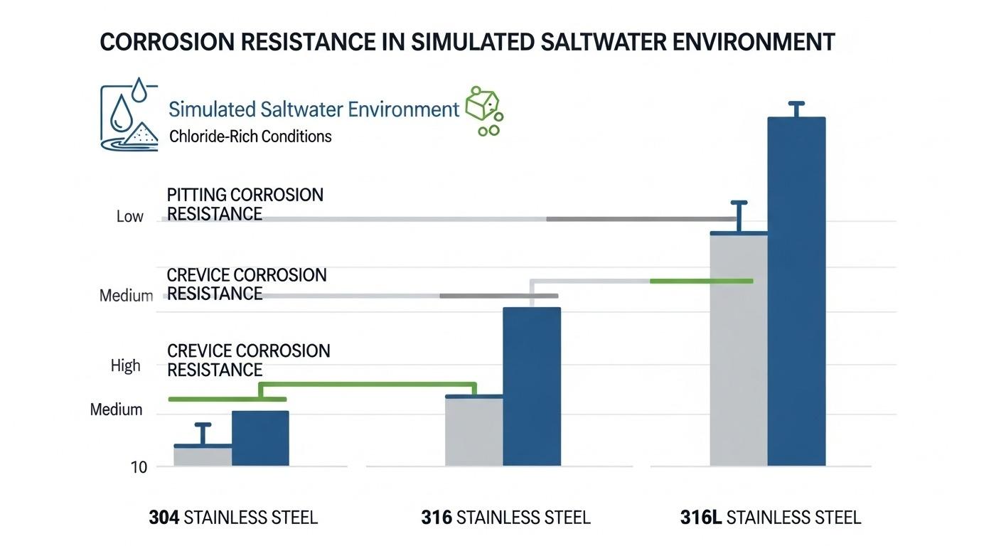 Resistencia superior a la corrosión por agua salada en 316L