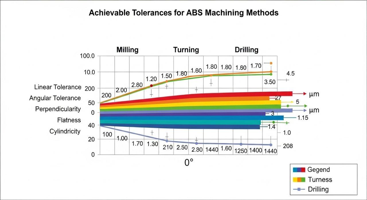 ABS tolerances, machining ABS, milling turning drilling, geometric tolerances, plastic machining data