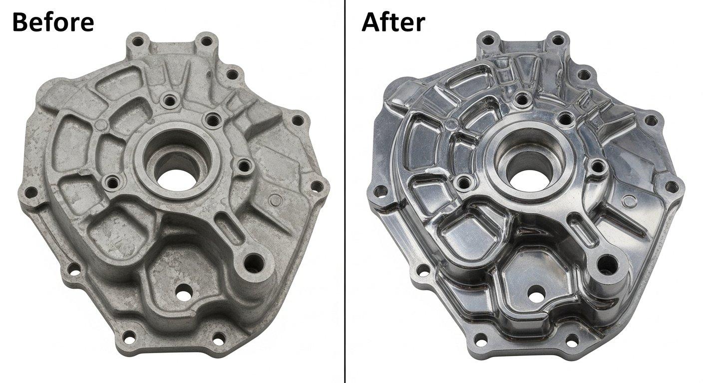 Antes y después de la pieza CNC, de raw a acabado de precisión