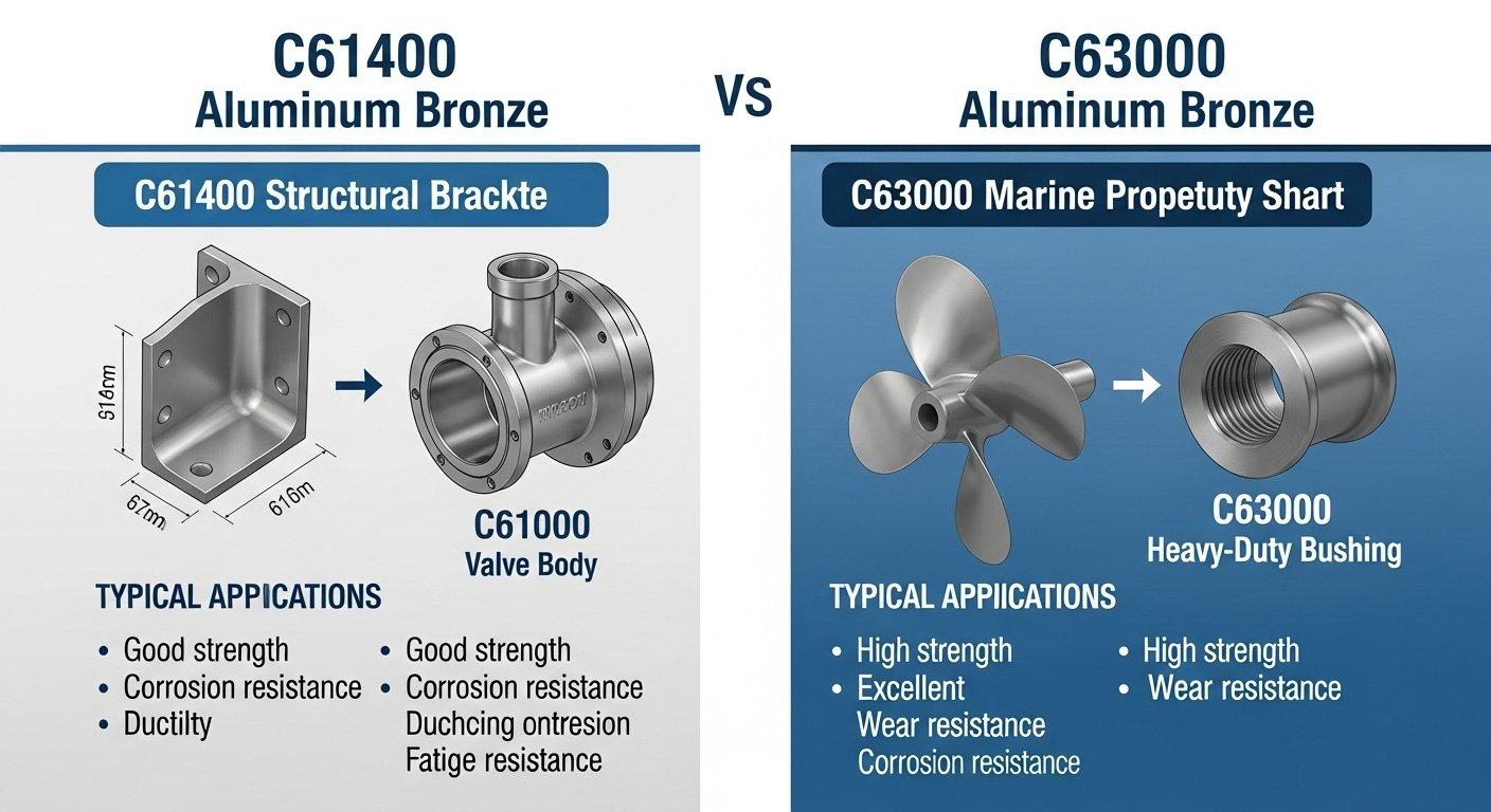 Comparaison des pièces en bronze d'aluminium C61400 C63000