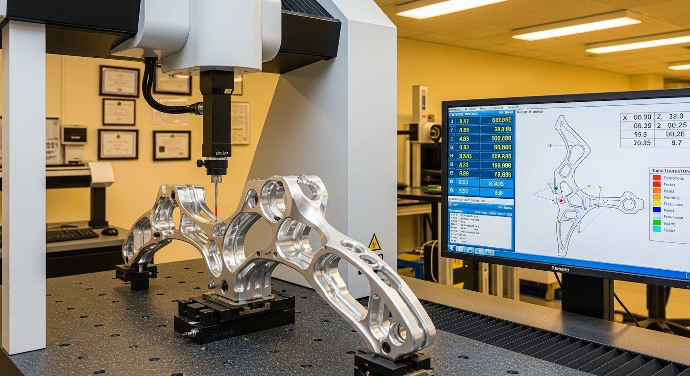 CMM präzise Inspektion des CNC-Bogenbauteils