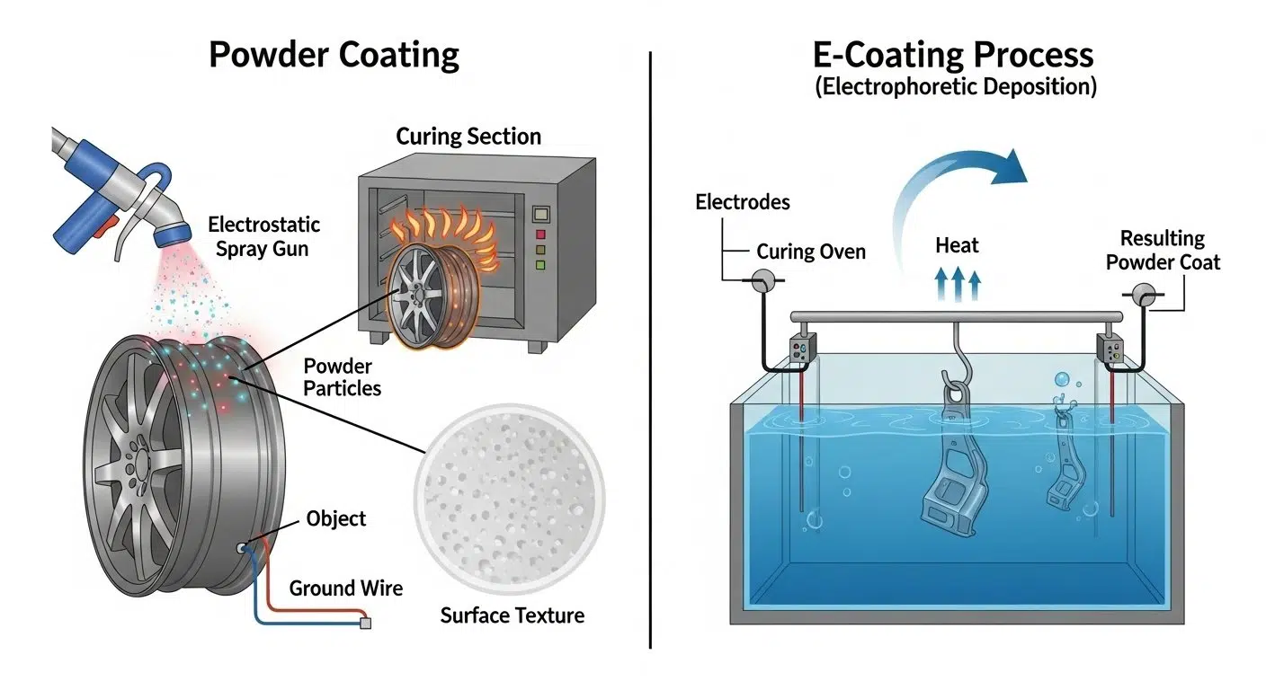 CNC keyboard aluminum finishing powder vs e coat