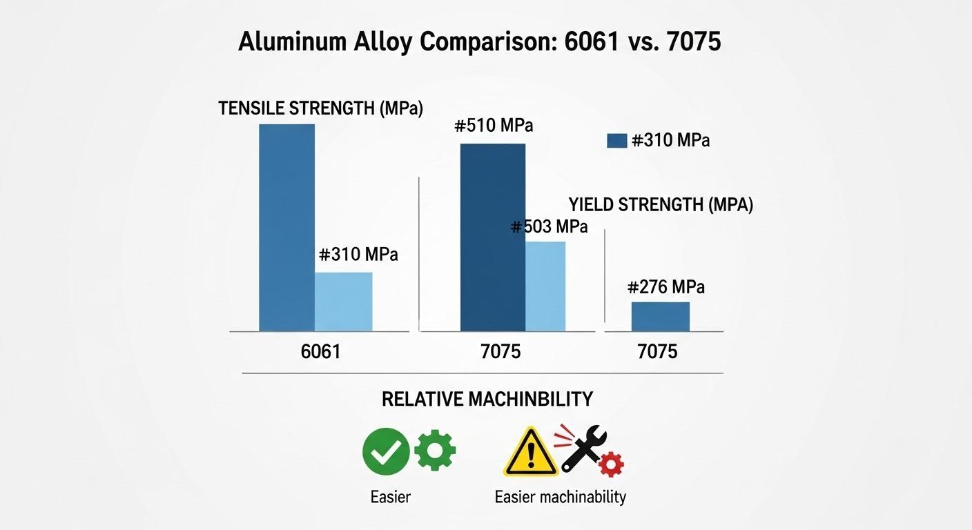 Sélection de matériaux CNC Al 6061 vs 7075 propriétés