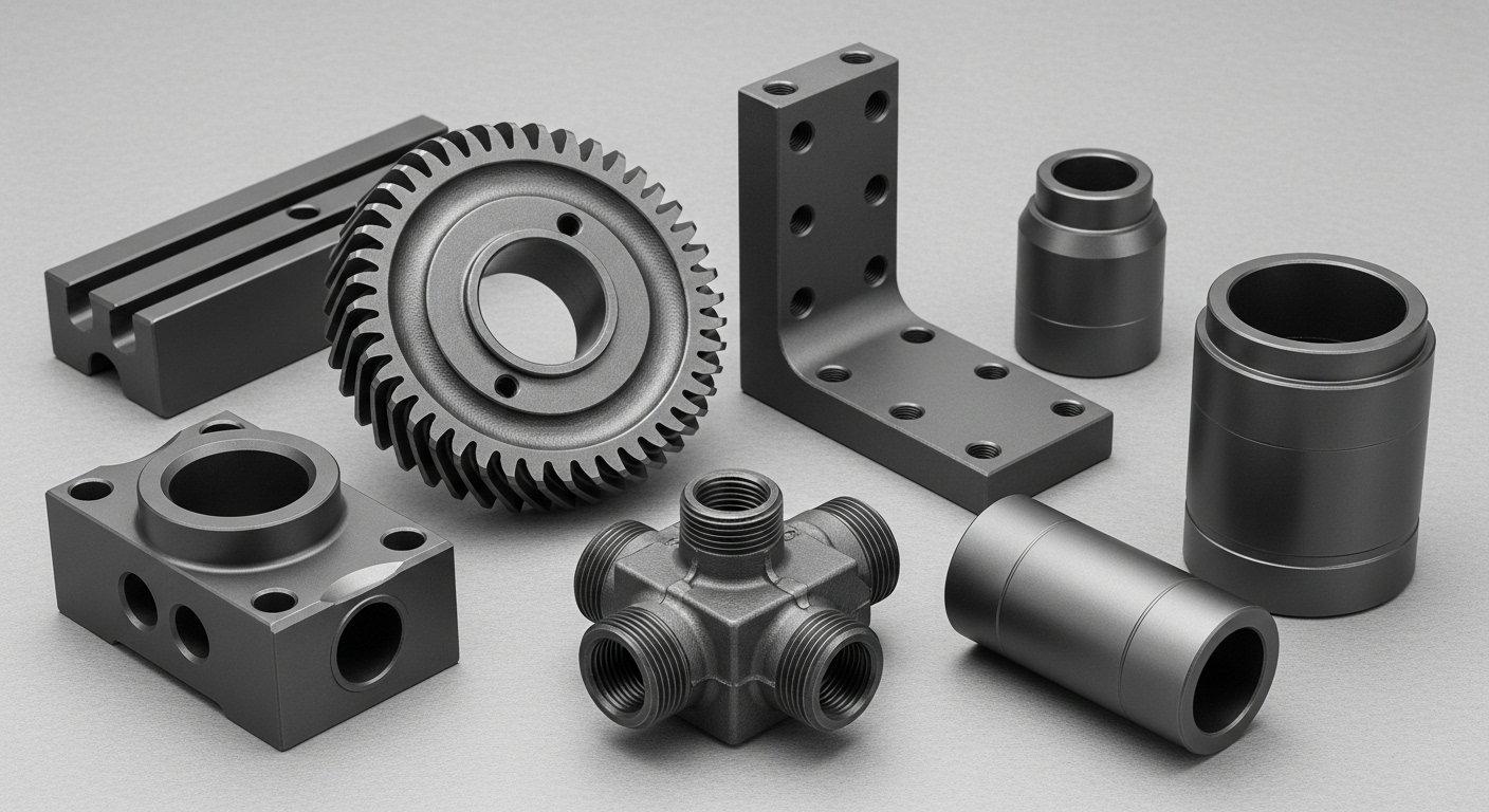 Piezas de aluminio CNC anodizado con recubrimiento duro gris oscuro