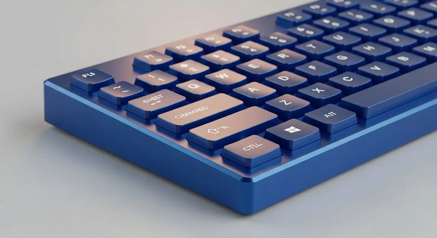 Deep blue CNC aluminum keyboard surface finish