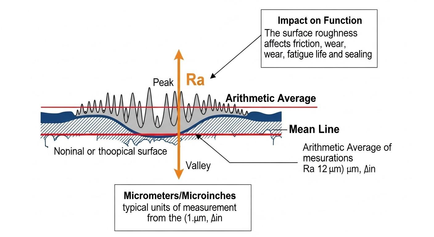 Infographie Rugosité de surface Ra surface usinée