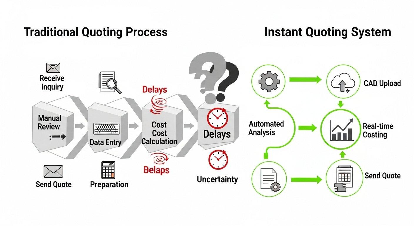 Cotizaciones de mecanizado instantáneo vs. tradicionales