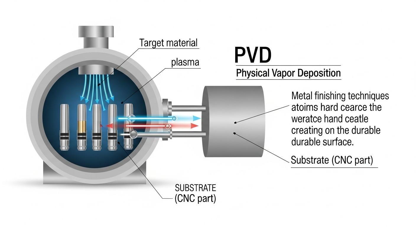 Revêtement PVD pour pièces CNC de sabre laser, finition métallique