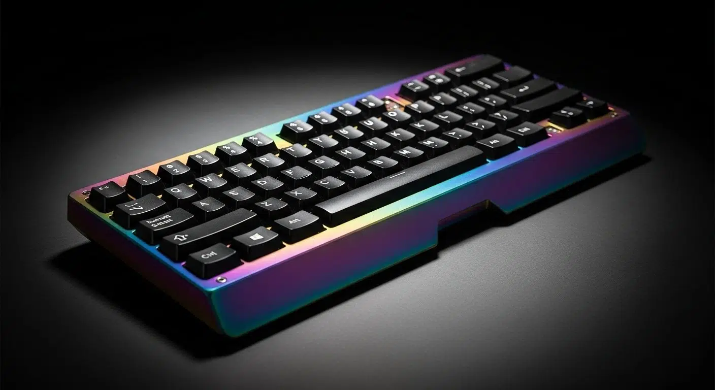 Rainbow PVD CNC aluminum keyboard enclosure
