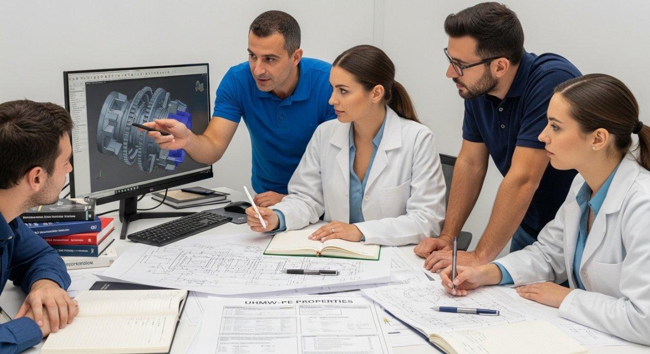 UHMW-PE component, CAD design, engineering collaboration, product development, technical drawings