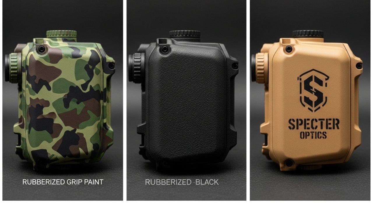 night vision enclosures, custom paint finishes, tactical gear, camouflage paint, equipment customization