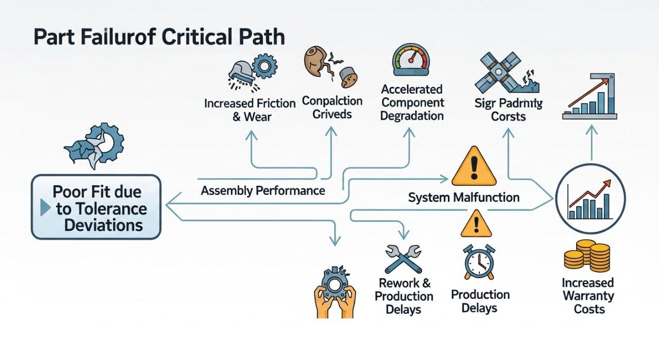 part failure, tolerance deviation, critical path analysis, cascading failure, warranty costs