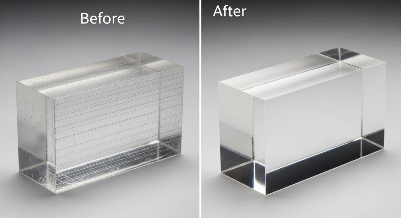 pmma polishing, acrylic finishing, surface quality, post-machining, optical clarity